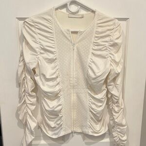 Anne Fontaine Cream Ruched Blouse